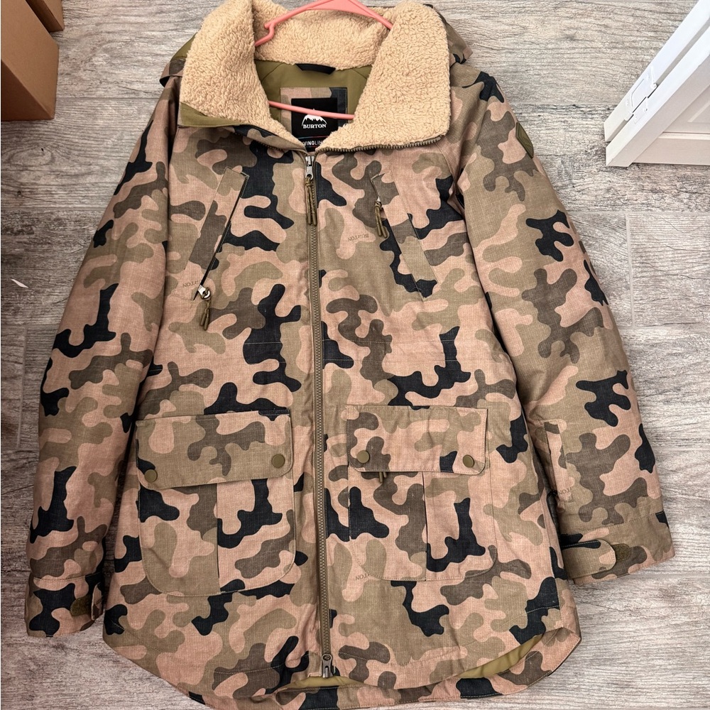 Burton Olive Green Jacket with Sherpa Lining